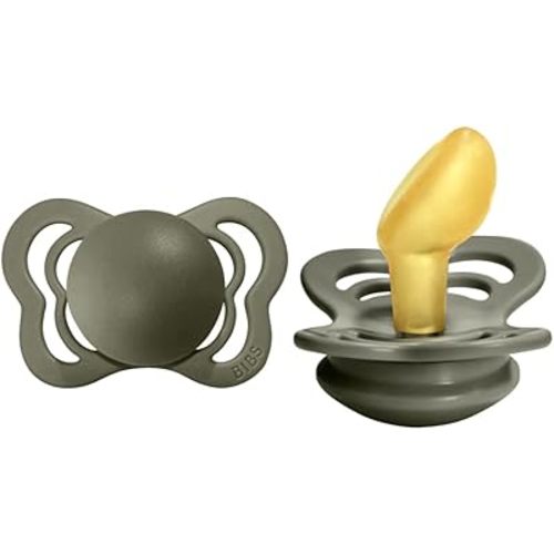 BIBS Pacifiers - Couture Collection | BPA-Free Baby Pacifier | Made in Denmark | Set of 2 Hunter Green Color Premium Soothers | Size 6-18 Months