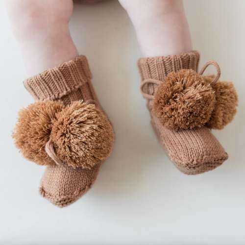 Knit Booties in Latte