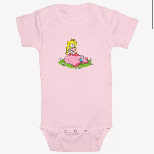 Nintendo Peach And A Butterfly Infant Bodysuit - PINK | BoxLunch