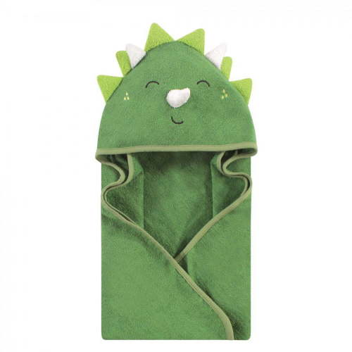 Hudson Baby Infant Boy Cotton Animal Face Hooded Towel, Dinosaur, One Size