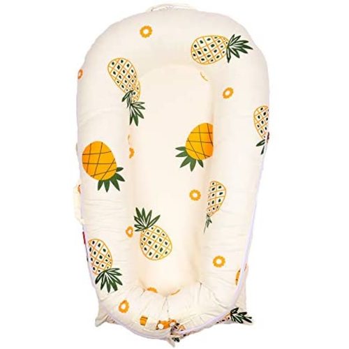 Newborn Lounger Cover for DockATot Deluxe | 100% Cotton Baby Lounger Extra Cover | Hypoallergenic Replacement Cover for DockATot Docks | (Cover only) |for DockATot Deluxe Baby Nest (Pineapples)