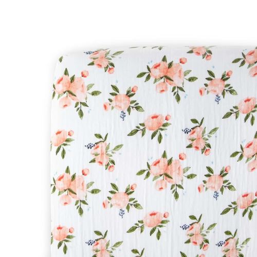 Amazon.com : Little Unicorn Premium Crib Sheet | Breathable & Super-Soft Muslin Fabric (Watercolor Roses) : Baby