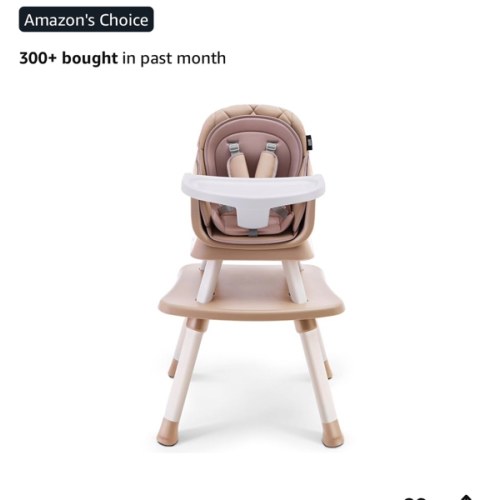 HARPPA 6 in 1 Baby High Chair, Convertible Infant Feeding Chair for Babies & Toddlers Table, Dining Booster Seat with Removable Tray, Khaki