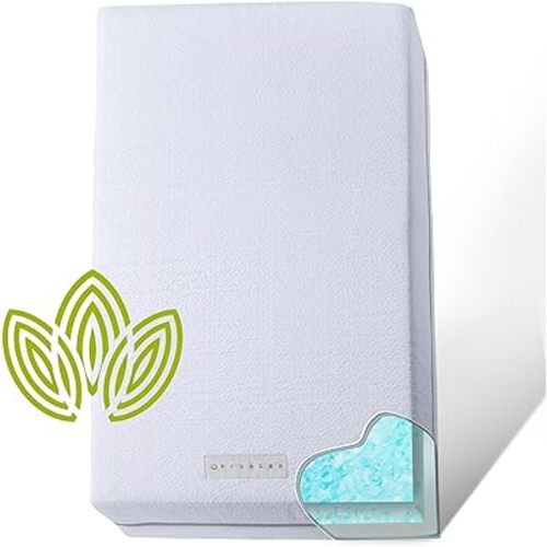 Organic Cotton Dual-Sided Crib Mattress | 2-Stage Premium Memory Foam CertiPUR-US Hypoallergenic Baby Mattress, Firm Support for Infant, Cooling Gel for Toddler, Waterproof Washable Cover, 52x27.5x5.5