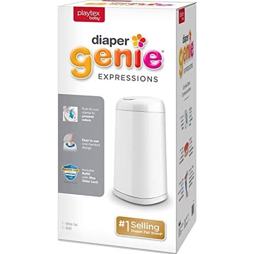 Diaper Genie Expressions Pail | Odor-Controlling Baby Diaper Disposal System | Includes Diaper Pail & 1 Starter Refill Bag