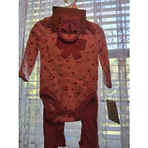 DreamGro One-Piece Bodysuit, Pant & Teether Set (0-3 Months)