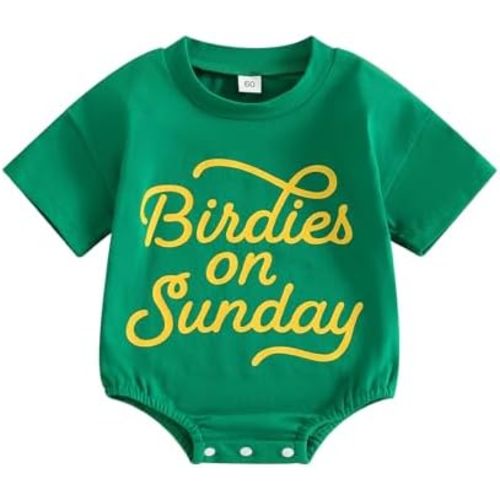 Merqwadd Baby Golf Clothes Boys Girls Short Sleeve Bubble Romper Infant Glof Tshirt Bodysuit