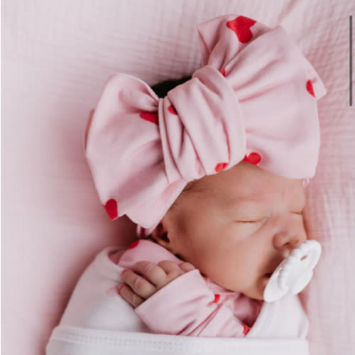 Oversized Topknot | Red Hearts – Little and Fern