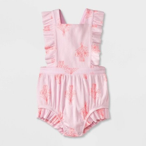 Baby Girls' Ruffle Romper - Cat & Jack™ Pink 0-3M