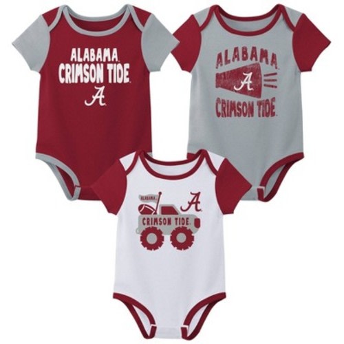 NCAA Alabama Crimson Tide Infant Boys' 3pk Bodysuit - 6-9M