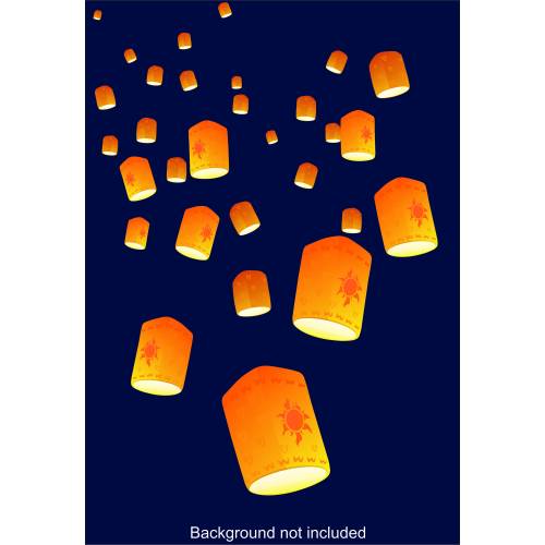 Lanterns - Small Themed Bedroom Wall Vinyl Sticker / Decals - 282