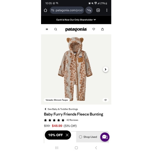 Patagonia Baby Furry Friends Fleece Bunting