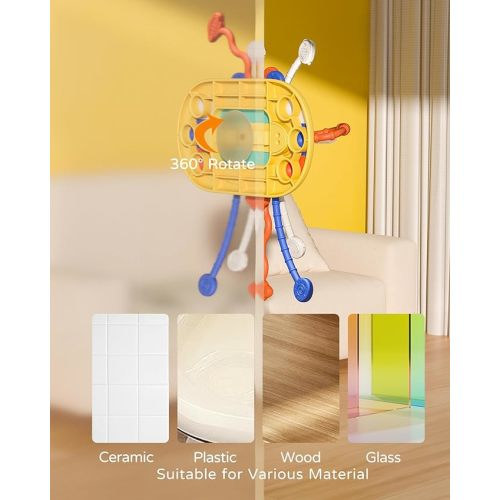High Chair Toys with Suction Cup,VoMii Montessori Toys for 1 Year Old,Sensory Toys for Fine Motor Skills,Food Grade Silicone Pull String Activity Toy Gift for Baby Infant Toddlers - For High Chair(8-24M)