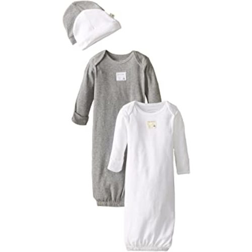 Burt's Bees Baby Baby Girls' Sleeper Gown & Hat Set, One Size, 0-6 Months, 100% Organic Cotton