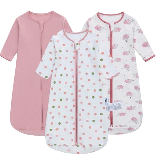 Long Sleeve Sleep Sack, 100% Cotton Baby Sleeping Bag 0-18 Months Baby Wearable Blanket Super Soft Toddler Kids Sleeping Sack
