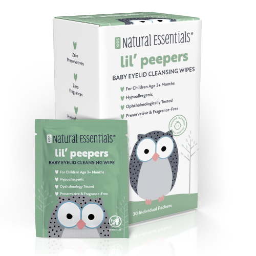 Natural Essentials Lil' Peepers Soft Baby Eyelid & Eyelash Cleansing Wipes, 30 ct.