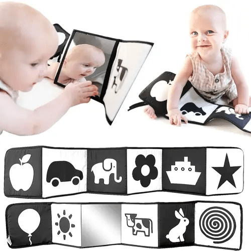 High Contrast Baby Toys for Newborn Black and White Baby Toys 0-3 Months Baby Books 0-6 Months High Contrast Baby Book Tummy Time Mirror Newborn Toys Contrast Toys for Infants 0-6 Months