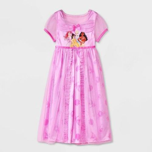 Toddler Girls' Disney Princess NightGown - Pink 5T: Short Sleeve, Crew Neck, Pique Fabric