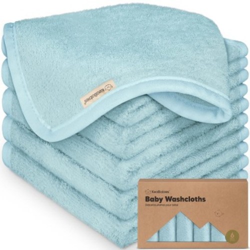 6pk Deluxe Baby Washcloths, Organic and Soft Baby Wash Cloth, Baby Bath Towel, Face Cloths
