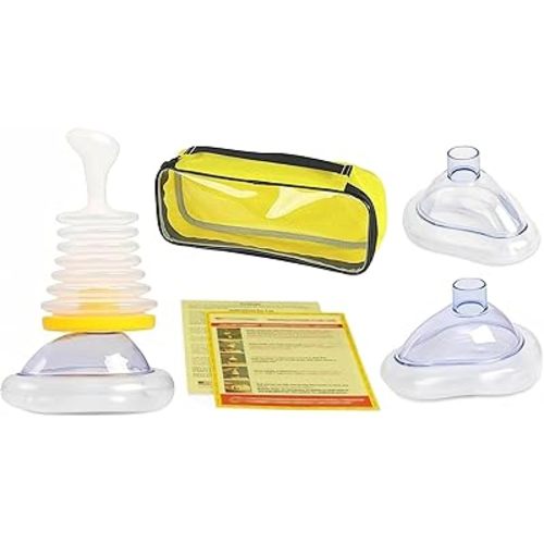 2 Masks of First Aid Assist Kit Portable Choking Device Home Kit for Kids and Adults, Helps to Remove Clogged Objects