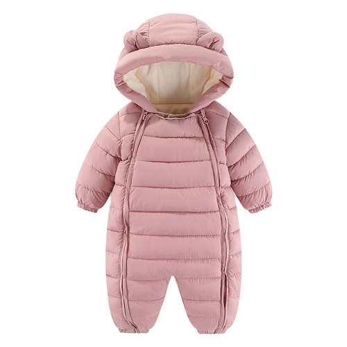 Kogui Snow Suit for Baby Girls Baby Boys Girls Snowsuit Winter Clothes Suit Hooded Jumpsuit Romper Bear Outfit Infant Warm Coat Outwear Overcoat Size 3 6 Months (Pink,3-6 Months)