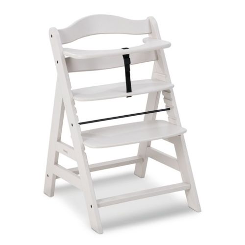 Hauck Alpha+ Grow Along Solid Beechwood Highchair With Adjustable Seat, 5 Point Safety Harness, And Bumper Bar For Infants And Toddlers, Creme Finish