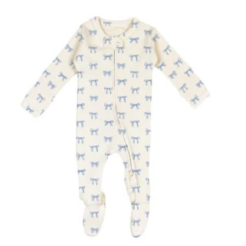 PREORDER: Organic 2-Way Zipper Footie in Ribbon – L'ovedbaby