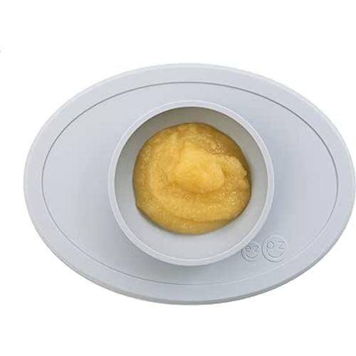 Amazon.com: ezpz Tiny Bowl (Pewter) - 100% Silicone Suction Bowl with Built-in Placemat for First Foods + Baby Led Weaning - Fits on All Highchair Trays - 6 Months+ : Baby