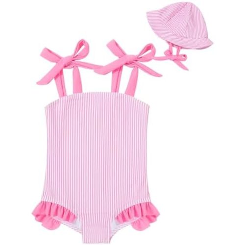 ESHOO Baby Girls Swimsuit Toddler Ruffled Bikini One-Piece Swimwear Baby Girl Bathing Suits Kids Swimming Bathing Beachwear