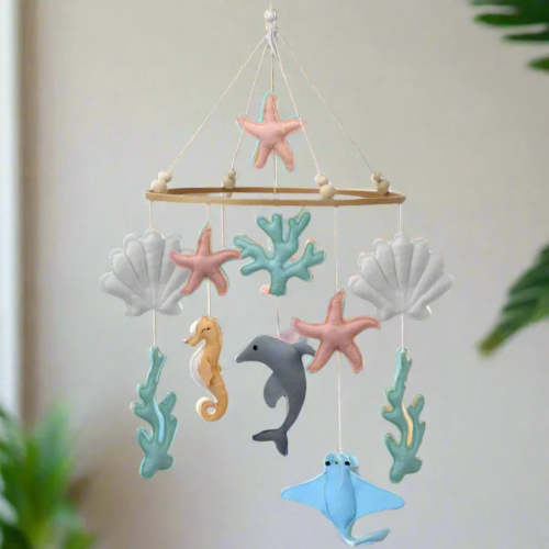 Cozybaby Underwater Theme Sea Animals Nursery Crib Mobile - Perfect for a Mermaid-Themed Nursery