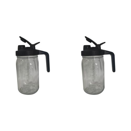 2X 32Oz Mason Jar pour Spout Lid -Glass Pitcher with Lid ,Breast Milk Pitcher,Seal for Juice,Milk,Coffee,Tea,Lemonade