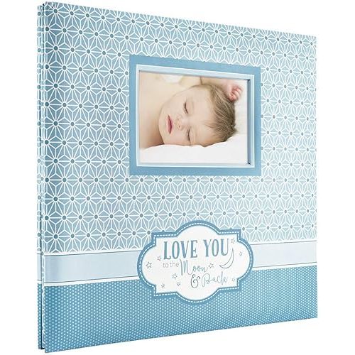 MCS Expandable 10-Page Baby Scrapbook Album with Photo Opening Cover and 12 x 12 Inch Pages, 13.5 x 12.5 Inch, Love You to the Moon and Back