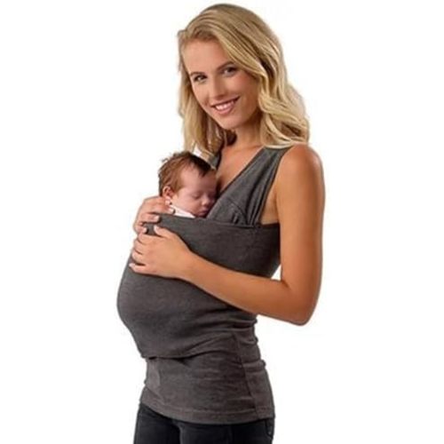 Dad and Mom Kangaroo Carrier Shirt Mens Top Women's Slim Tee Versatile Use Convenient Pockets T-Shirt