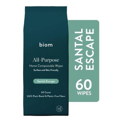 Biom Plant Based Refillable All Purpose Wipes - Santal Escape - 60ct