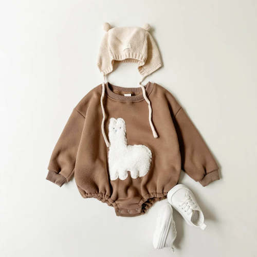 Fuzzy Llama Bodysuit Romper – August + Willow