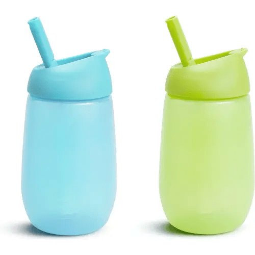 Munchkin® Simple Clean™ Toddler Sippy Cup with Easy Clean Straw, 10 Ounce, 2 Pack, Blue/Green