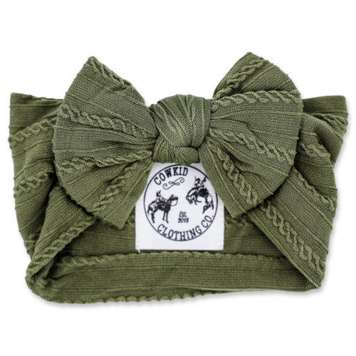 Olive Green Braided Rib Head Wrap