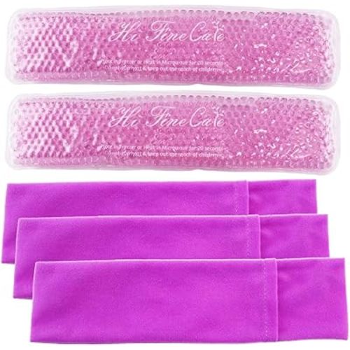 Perineal Cooling Pad, Postpartum Cold Packs Gel Bead Ice Pack Cold Therapy for Women After Pregnancy and Delivery, 2 Ice Pack and 3 Cover (Purple)