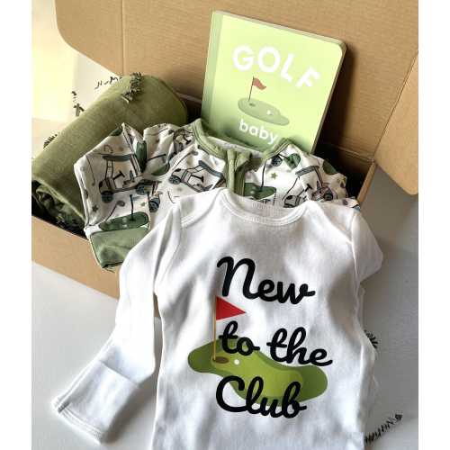 Golf Baby Gift Set with Bodysuit Sleep Set Baby Blanket Baby Book Golf Themed Baby Clothes Gift Box New Baby Shower Gift Set Personalized