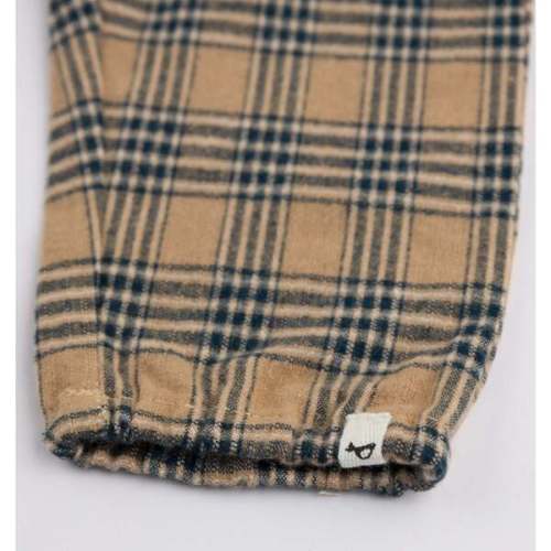 Scottish Plaid Side Pocket Pants, Camel - Oh Baby! | Maisonette