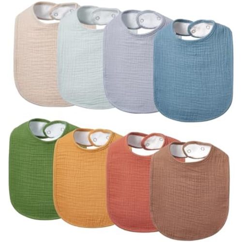 Lilian&Gema Baby Bibs 8 Pack Baby Drool Bibs for Unisex Boys Girls,Soft Cotton Bibs for Teething and Drooling Newborn