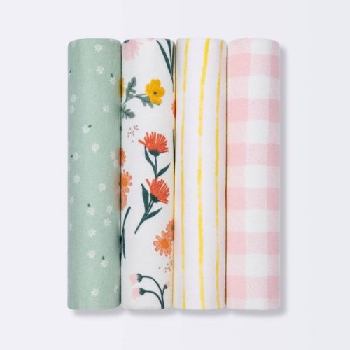 Flannel Baby Blanket - Cloud Island™ Garden Floral - 4pk