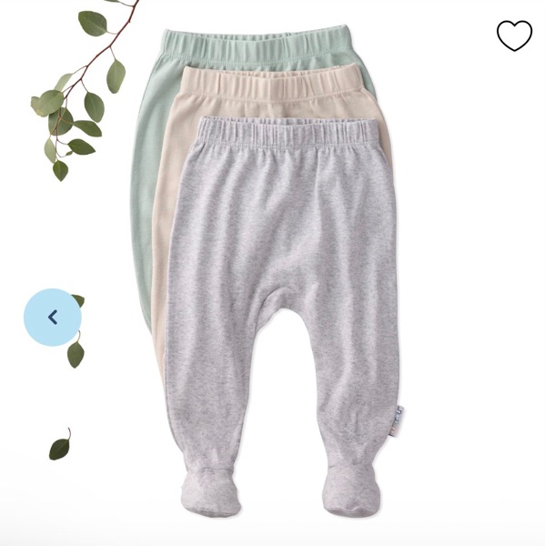FALLON 3-Pack Footed Baby Pants 6-12 Months