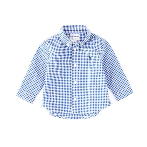 Ralph Lauren Baby Boys 3-24 Months Long Sleeve Gingham-Check Poplin Shirt