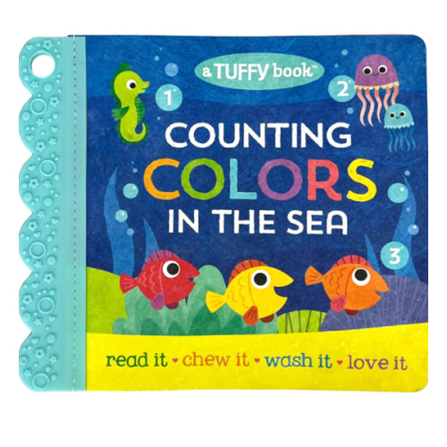 Tuffy Counting Colors in the Sea Book - Washable, Chewable, Unrippable Pages With Hole For Stroller Or Toy Ring, Teether Tough (A Tuffy Book)