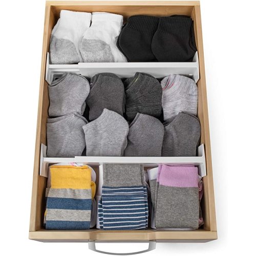 Dial Industries Adjustable Dresser Drawer Clothes Organizer Dividers, Set of 2, 4.5" Deep
