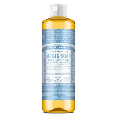 Dr. Bronner's Magic Pure Castile Liquid Soap - Baby Unscented - 16 Fl Oz