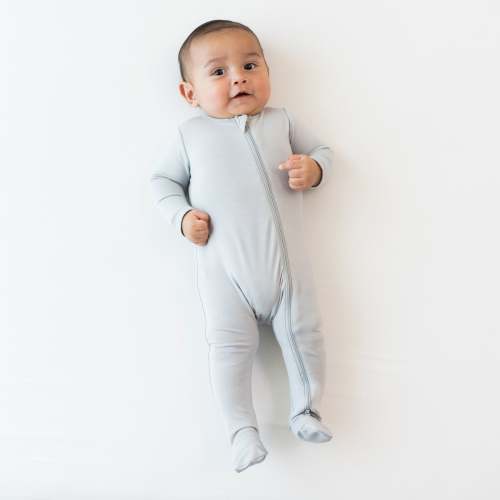 Zippered Footie in Storm | Kyte Baby - size newborn