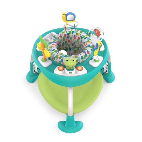 Bright Starts Bounce Bounce Baby 2-in-1 Activity Center Jumper and Table, Playful Pond