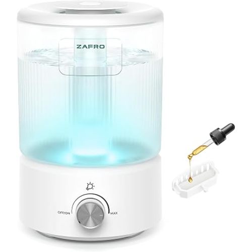 ZAFRO 2.5L Cool Mist Humidifier for Bedroom, 24dB Quiet, Top Fill, White